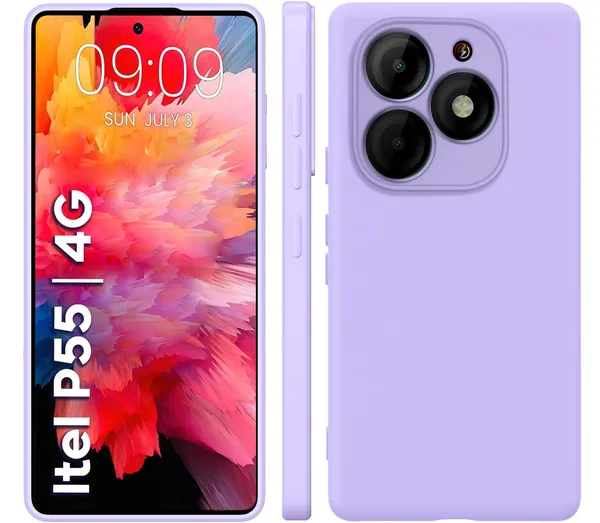Itel_P55_4G_Purple_Silicone_Protective_Back_Case_Cover