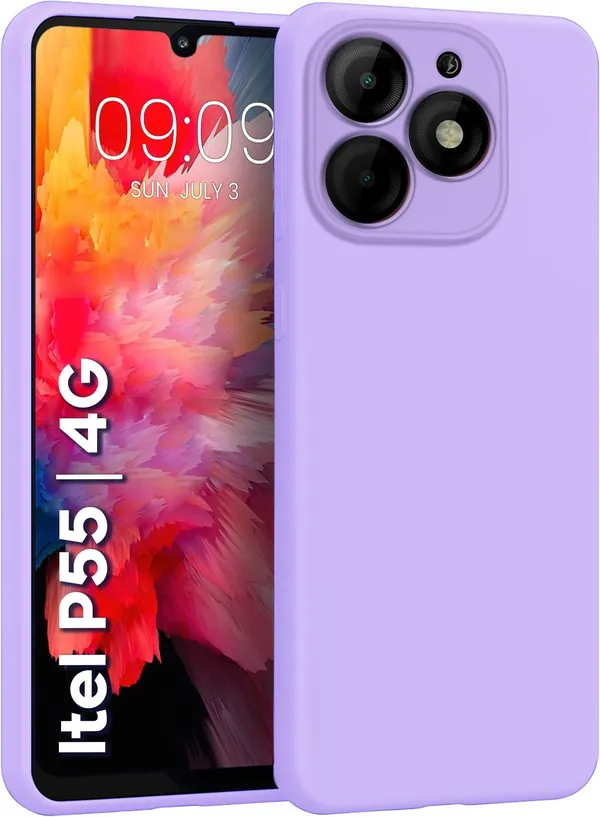 Itel_P55_4G_Purple_Silicone_Protective_Back_Case_Cover