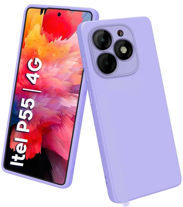 Itel_P55_4G_Purple_Silicone_Protective_Back_Case_Cover