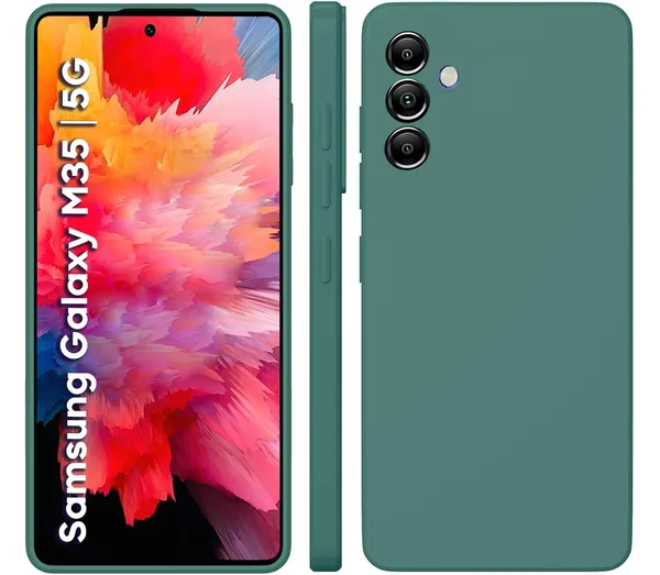 TRUEUPGRADE_Compatible_with_Samsung_Galaxy_M35_5G_Back_Cover_Case,_Liquid_Silicone_Cover,_Full_Body_Protective_Cover,_Shockproof,_Slim_Phone_Cover,_Anti-Scratch_Soft_Microfiber_Lining_-_Green