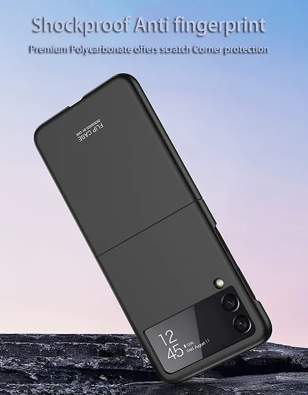Samsung_Galaxy_Z_Flip_3_5G_2021_Matt_Black_Polycarbonate_Protective_Back_Case_Cover