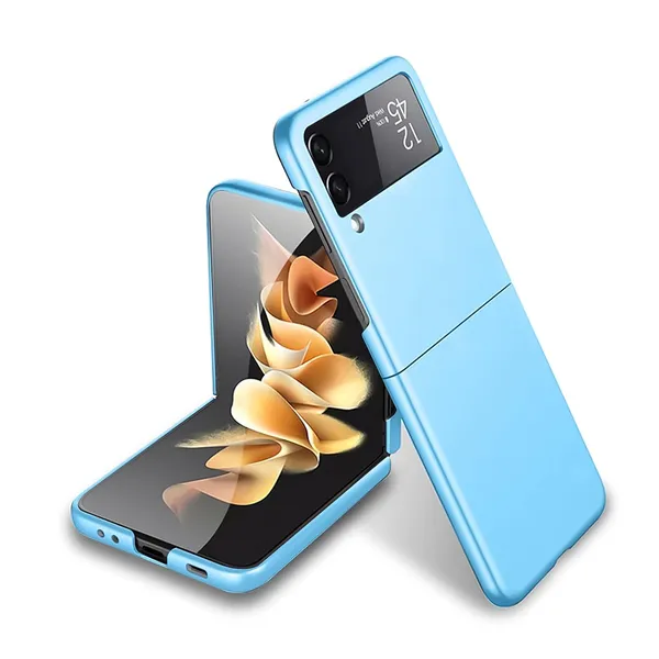 Samsung_Galaxy_Z_Flip_3_5G_2021_Matt_Blue_Plastic_Protective_Back_Case_Cover