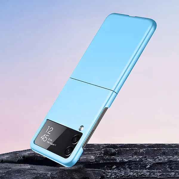 Samsung_Galaxy_Z_Flip_3_5G_2021_Matt_Blue_Plastic_Protective_Back_Case_Cover