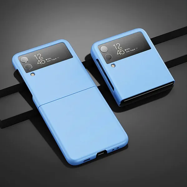 Samsung_Galaxy_Z_Flip_3_5G_2021_Matt_Blue_Plastic_Protective_Back_Case_Cover