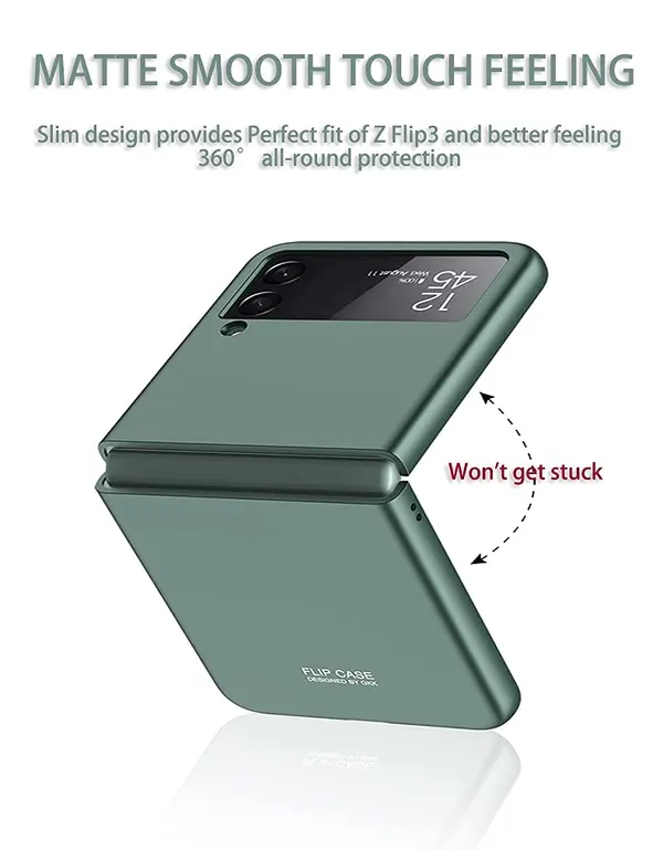 Samsung_Galaxy_Z_Flip_3_5G_2021_Matt_Green_Plastic_Protective_Back_Case_Cover