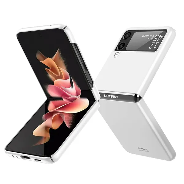 Samsung_Galaxy_Z_Flip_3_5G_2021_Matt_White_Plastic_Protective_Back_Case_Cover