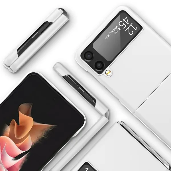Samsung_Galaxy_Z_Flip_3_5G_2021_Matt_White_Plastic_Protective_Back_Case_Cover