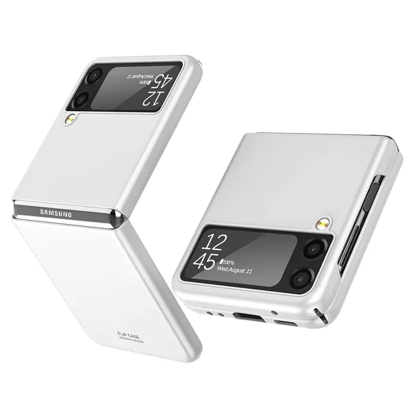 Samsung_Galaxy_Z_Flip_3_5G_2021_Matt_White_Plastic_Protective_Back_Case_Cover