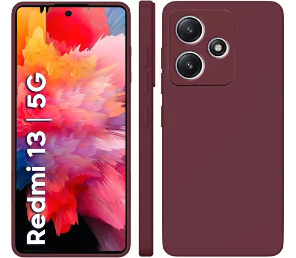 Mi_Redmi_13_5G_Wine_Silicone_Protective_Back_Case_Cover