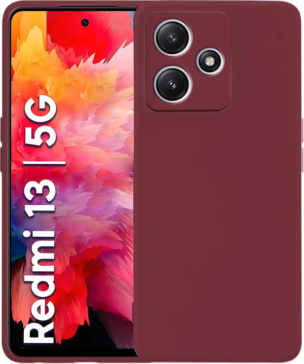Mi_Redmi_13_5G_Wine_Silicone_Protective_Back_Case_Cover