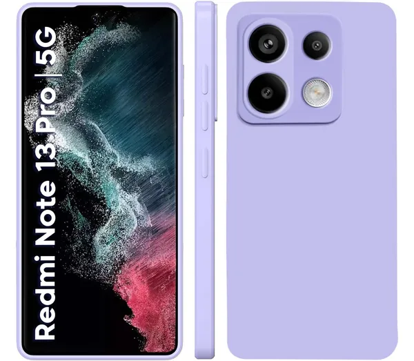 TRUEUPGRADE_Compatible_with_Mi_Redmi_Note_13_Pro_5G_Back_Cover_Case,_Liquid_Silicone_Cover,_Full_Body_Protective_Cover,_Shockproof,_Slim_Phone_Cover,_Anti-Scratch_Soft_Microfiber_Lining_-_Light_Purple
