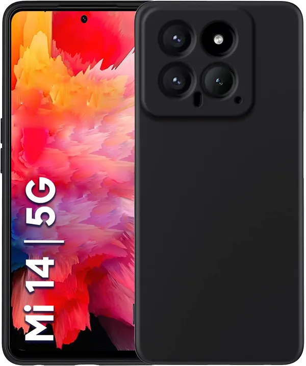 Xiaomi_Mi_14_5G_Black_Silicone_Protective_Back_Case_Cover