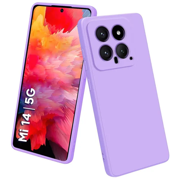 TRUEUPGRADE_Compatible_with_Xiaomi_Mi_14_5G_Back_Cover_Case,_Liquid_Silicone_Cover,_Full_Body_Protective_Cover,_Shockproof,_Slim_Phone_Cover,_Anti-Scratch_Soft_Microfiber_Lining_-_Purple