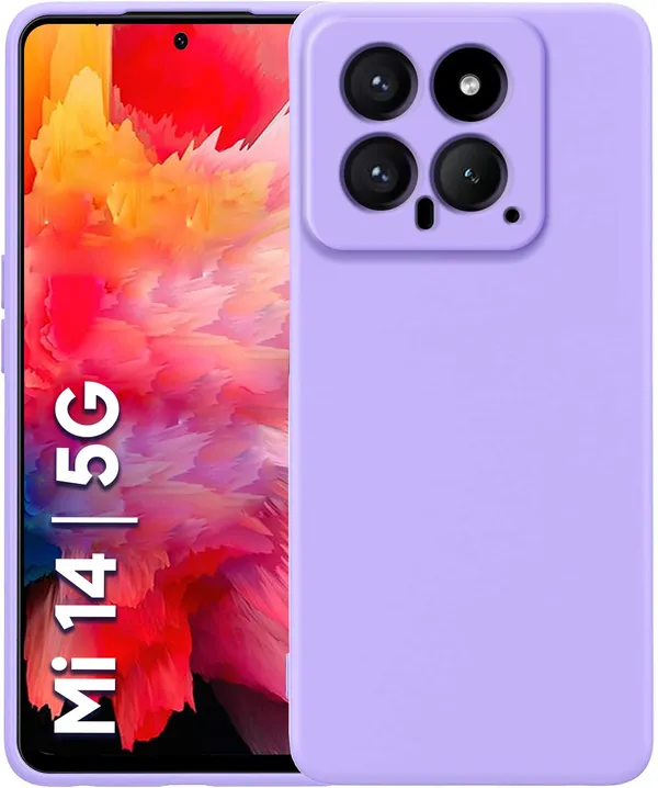 TRUEUPGRADE_Compatible_with_Xiaomi_Mi_14_5G_Back_Cover_Case,_Liquid_Silicone_Cover,_Full_Body_Protective_Cover,_Shockproof,_Slim_Phone_Cover,_Anti-Scratch_Soft_Microfiber_Lining_-_Purple