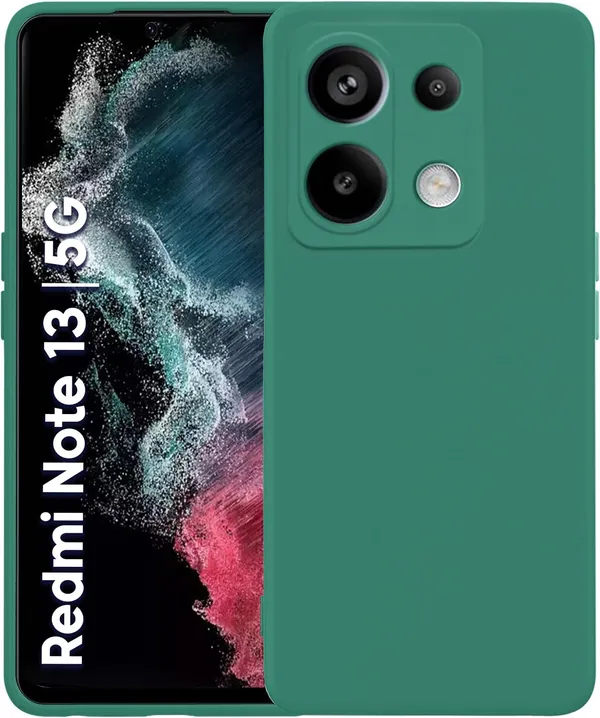 TRUEUPGRADE_Compatible_with_Mi_Redmi_Note_13_5G_Back_Cover_Case,_Liquid_Silicone_Cover,_Full_Body_Protective_Cover,_Shockproof,_Slim_Phone_Cover,_Anti-Scratch_Soft_Microfiber_Lining_-_Green