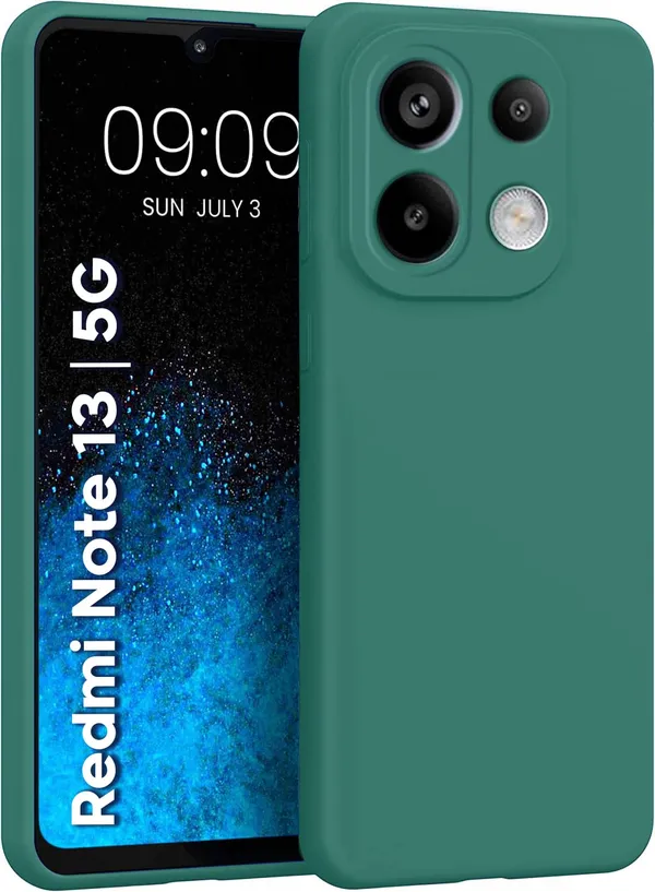 TRUEUPGRADE_Compatible_with_Mi_Redmi_Note_13_5G_Back_Cover_Case,_Liquid_Silicone_Cover,_Full_Body_Protective_Cover,_Shockproof,_Slim_Phone_Cover,_Anti-Scratch_Soft_Microfiber_Lining_-_Green