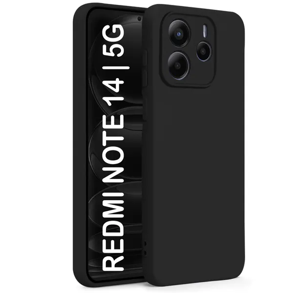 TRUEUPGRADE_Compatible_with_Mi_Redmi_Note_14_5G_Back_Cover_Case,_Liquid_Silicone_Cover,_Full_Body_Protective_Cover,_Shockproof,_Anti-Scratch_Soft_Microfiber_Lining_-_Black