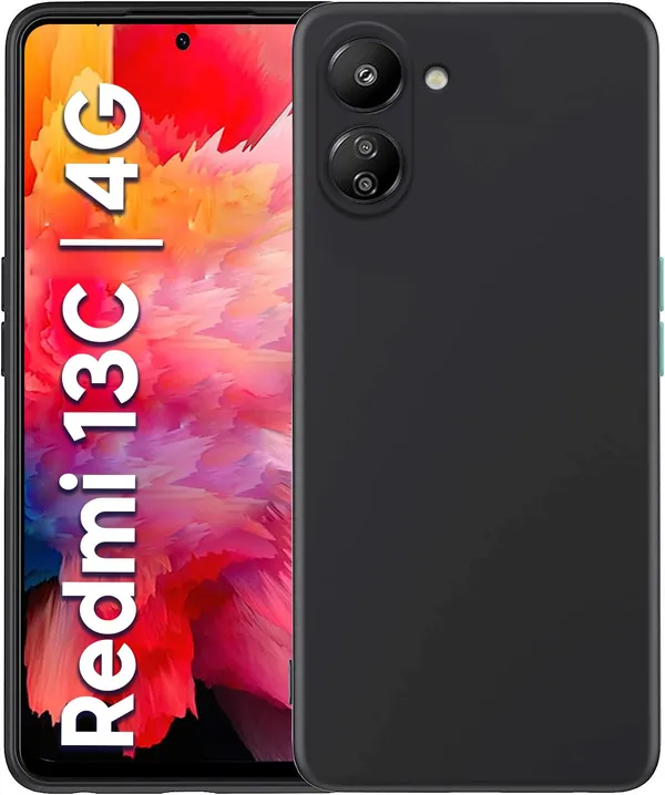 TRUEUPGRADE_Liquid_Silicone_Designed_Back_Case_Cover_for_Mi_Redmi_13C_4G_/_Poco_C65_|_Microfiber_Inside,_Full_Protection_|_Bumper_Back_Cover_Case_for_Mi_Redmi_13C_4G_/_Poco_C65_-_Black