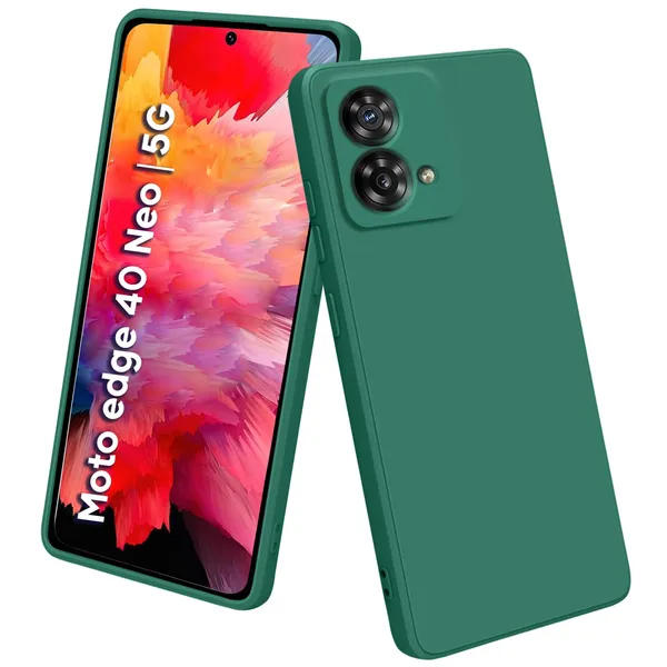 TRUEUPGRADE_Liquid_Silicone_Designed_Back_Case_Cover_for_Motorola_Moto_Edge_40_Neo_5G_|_Microfiber_Inside,_Full_Protection_|_Bumper_Back_Cover_Case_for_Motorola_Moto_Edge_40_Neo_5G_-_Green