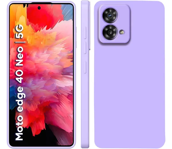 TRUEUPGRADE_Liquid_Silicone_Designed_Back_Case_Cover_for_Motorola_Moto_Edge_40_Neo_5G_|_Microfiber_Inside,_Full_Protection_|_Bumper_Back_Cover_Case_for_Motorola_Moto_Edge_40_Neo_5G_-_Light_Purple
