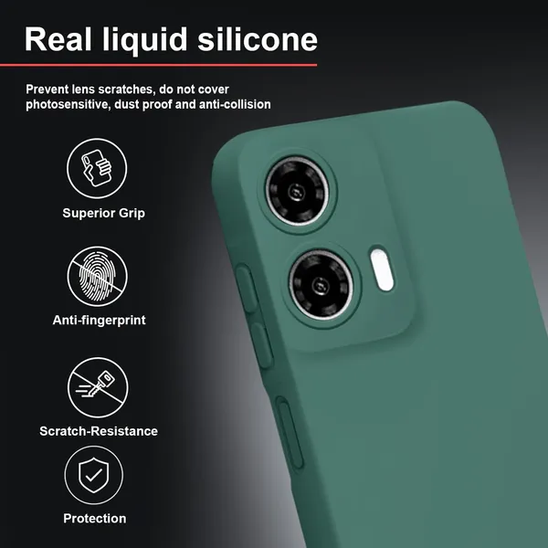TRUEUPGRADE_Compatible_with_Motorola_Moto_G35_5G_Back_Cover_Case,_Liquid_Silicone_Cover,_Full_Body_Protective_Cover,_Shockproof,_Anti-Scratch_Soft_Microfiber_Lining_-_Green