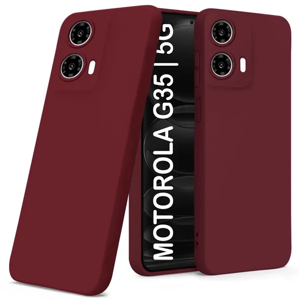 TRUEUPGRADE_Compatible_with_Motorola_Moto_G35_5G_Back_Cover_Case,_Liquid_Silicone_Cover,_Full_Body_Protective_Cover,_Shockproof,_Anti-Scratch_Soft_Microfiber_Lining_-_Wine
