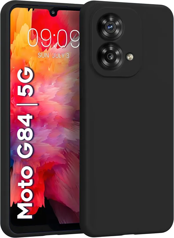 TRUEUPGRADE_Liquid_Silicone_Designed_Back_Case_Cover_for_Motorola_Moto_G84_5G_|_Microfiber_Inside,_Full_Protection_|_Bumper_Back_Cover_Case_for_Motorola_Moto_G84_5G_-_Black