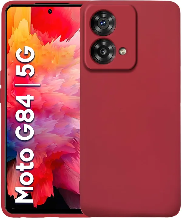 TRUEUPGRADE_Liquid_Silicone_Designed_Back_Case_Cover_for_Motorola_Moto_G84_5G_|_Microfiber_Inside,_Full_Protection_|_Bumper_Back_Cover_Case_for_Motorola_Moto_G84_5G_-_Wine