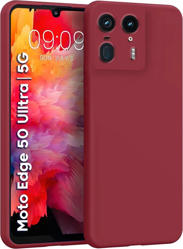 TRUEUPGRADE_Compatible_with_Motorola_Moto_Edge_50_Ultra_5G_Back_Cover_Case,_Liquid_Silicone_Cover,_Full_Body_Protective_Cover,_Shockproof,_Slim_Phone_Cover,_Anti-Scratch_Soft_Microfiber_Lining_-_Wine
