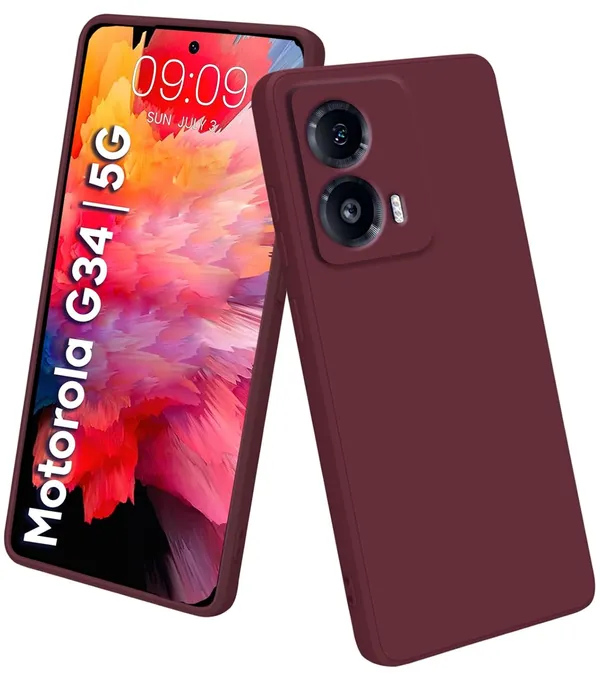 Motorola_G34_5G_Wine_Silicone_Protective_Back_Case_Cover