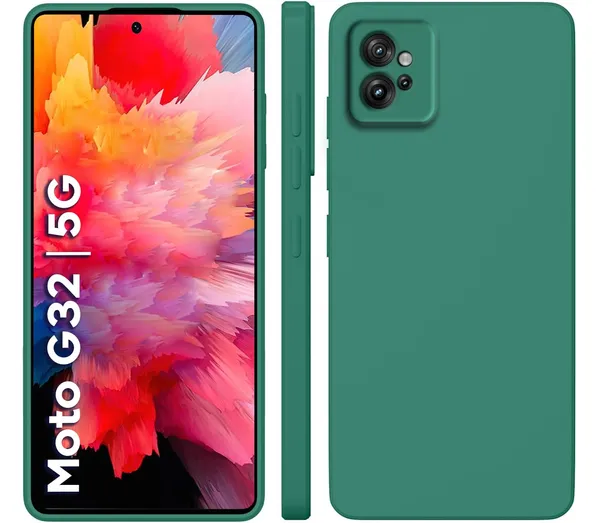 TRUEUPGRADE_Liquid_Silicone_Designed_Back_Case_Cover_for_Motorola_Moto_G32_|_Microfiber_Inside,_Full_Protection_|_Bumper_Back_Cover_Case_for_Motorola_Moto_G32_-_Green