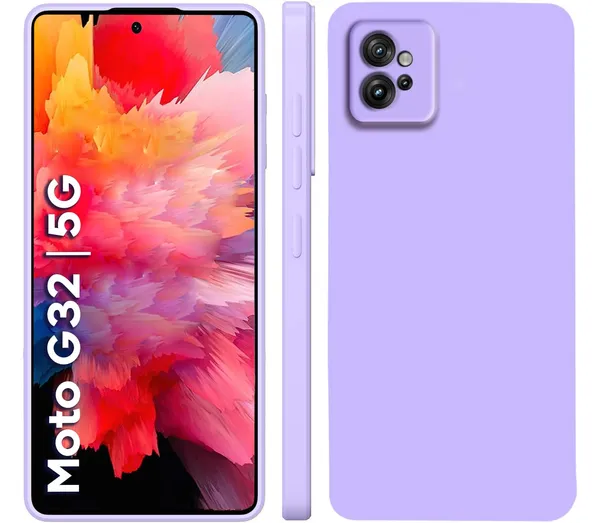 TRUEUPGRADE_Liquid_Silicone_Designed_Back_Case_Cover_for_Motorola_Moto_G32_|_Microfiber_Inside,_Full_Protection_|_Bumper_Back_Cover_Case_for_Motorola_Moto_G32_-_Light_Purple