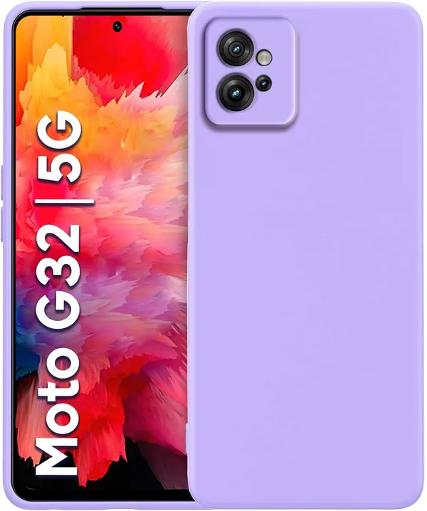 TRUEUPGRADE_Liquid_Silicone_Designed_Back_Case_Cover_for_Motorola_Moto_G32_|_Microfiber_Inside,_Full_Protection_|_Bumper_Back_Cover_Case_for_Motorola_Moto_G32_-_Light_Purple