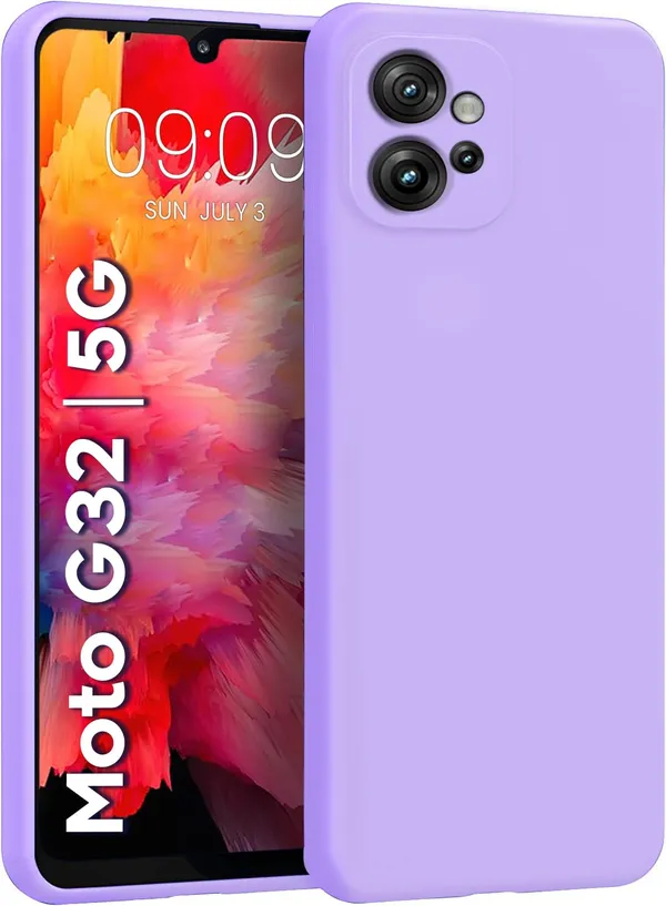 TRUEUPGRADE_Liquid_Silicone_Designed_Back_Case_Cover_for_Motorola_Moto_G32_|_Microfiber_Inside,_Full_Protection_|_Bumper_Back_Cover_Case_for_Motorola_Moto_G32_-_Light_Purple