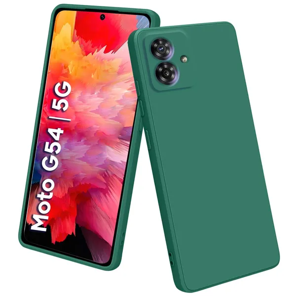 TRUEUPGRADE_Liquid_Silicone_Designed_Back_Case_Cover_for_Motorola_Moto_G54_5G_/_G64_5G_|_Microfiber_Inside,_Full_Protection_|_Bumper_Back_Cover_Case_for_Motorola_Moto_G54_5G_/_G64_5G_-_Green