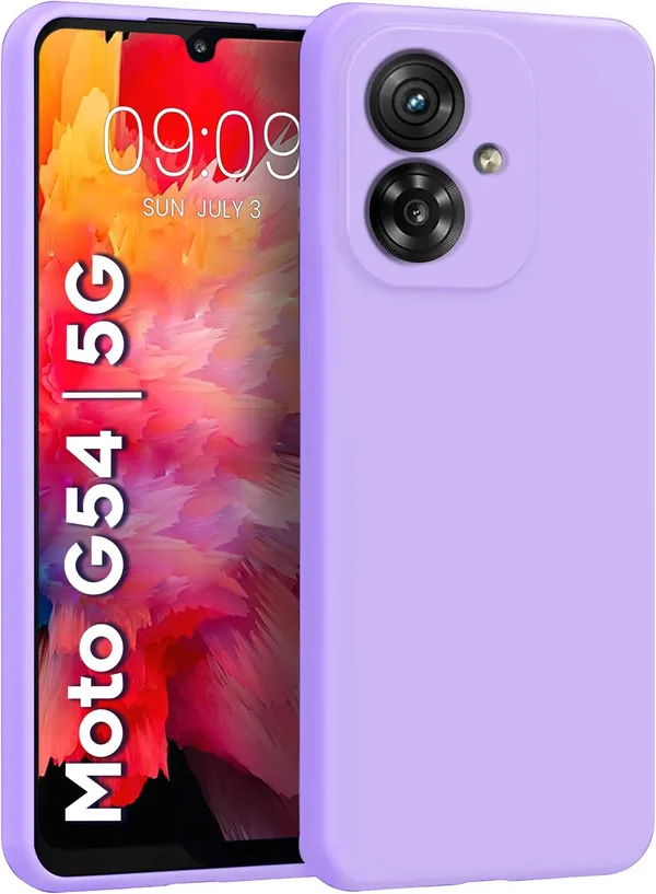 TRUEUPGRADE_Liquid_Silicone_Designed_Back_Case_Cover_for_Motorola_Moto_G54_5G_/_G64_5G_|_Microfiber_Inside,_Full_Protection_|_Bumper_Back_Cover_Case_for_Motorola_Moto_G54_5G_/_G64_5G_-_Light_Purple