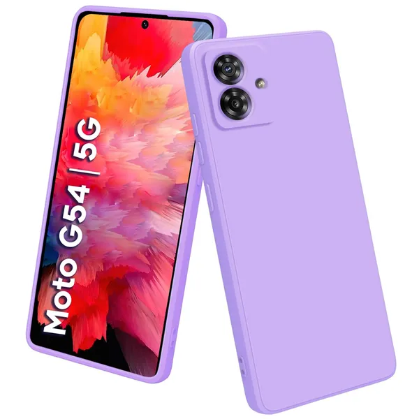 TRUEUPGRADE_Liquid_Silicone_Designed_Back_Case_Cover_for_Motorola_Moto_G54_5G_/_G64_5G_|_Microfiber_Inside,_Full_Protection_|_Bumper_Back_Cover_Case_for_Motorola_Moto_G54_5G_/_G64_5G_-_Light_Purple