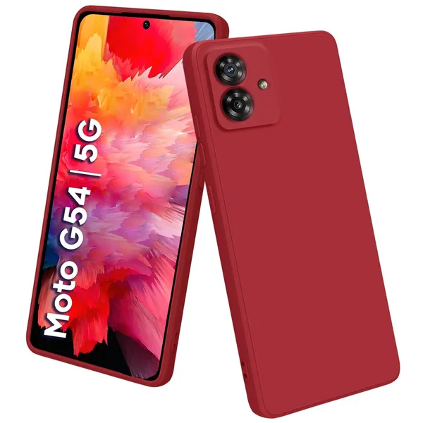 TRUEUPGRADE_Liquid_Silicone_Designed_Back_Case_Cover_for_Motorola_Moto_G54_5G_/_G64_5G_|_Microfiber_Inside,_Full_Protection_|_Bumper_Back_Cover_Case_for_Motorola_Moto_G54_5G_/_G64_5G_-_Wine