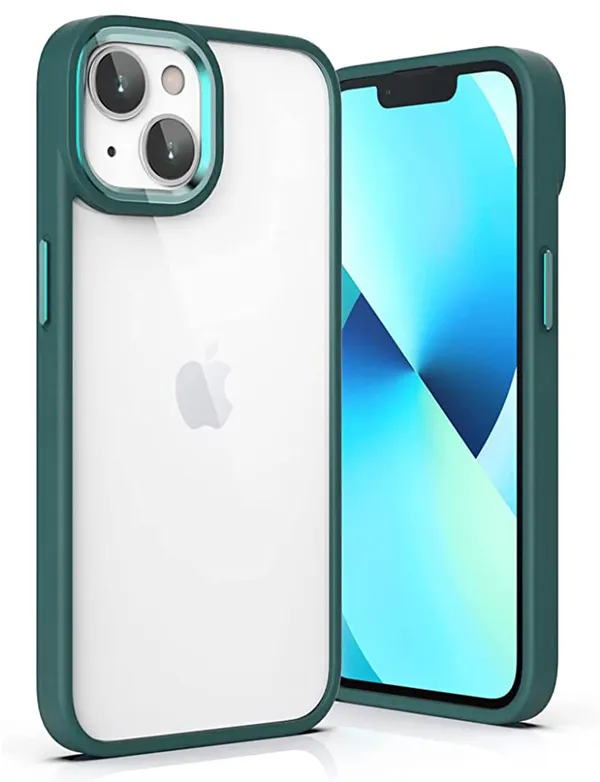 Iphone_14_Plus_Case_Green_Polycarbonate_&_Thermoplastic_Polyurethane_Protective_Back_Case_Cover