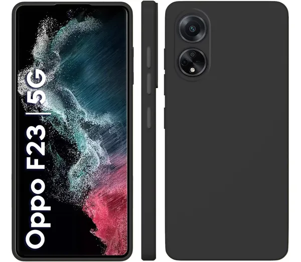 Oppo_F23_5G_Black_Silicone_Protective_Back_Case_Cover