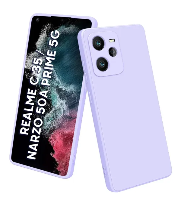 TRUEUPGRADE_Liquid_Silicone_Realme_Narzo_50A_Prime/Realme_C35Case_Cover_|_Microfiber_Inside_|_360_Degree_Protection_Back_Case_Cover_for_Realme_Narzo_50A_Prime/Realme_C35_(Purple)