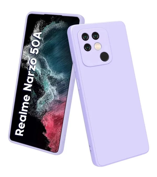 TRUEUPGRADE_Liquid_Silicone_Designed_Case_Cover_for_Realme_Narzo_50A_|_Microfiber_Inside_|_360_Degree_Protection_Back_Cover_Case_for_Realme_Narzo_50A_-_Purple
