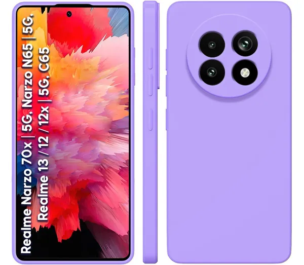 TRUEUPGRADE_Liquid_Silicone_Designed_Back_Case_Cover_for_Realme_Narzo_70x_5G_/_N65_/_Realme_13/12_/_12X_5G_/_C65_5G_|_Microfiber_Inside_|_Bumper_Back_Cover_Case_for_Realme_Narzo_70x_5G_-_Purple