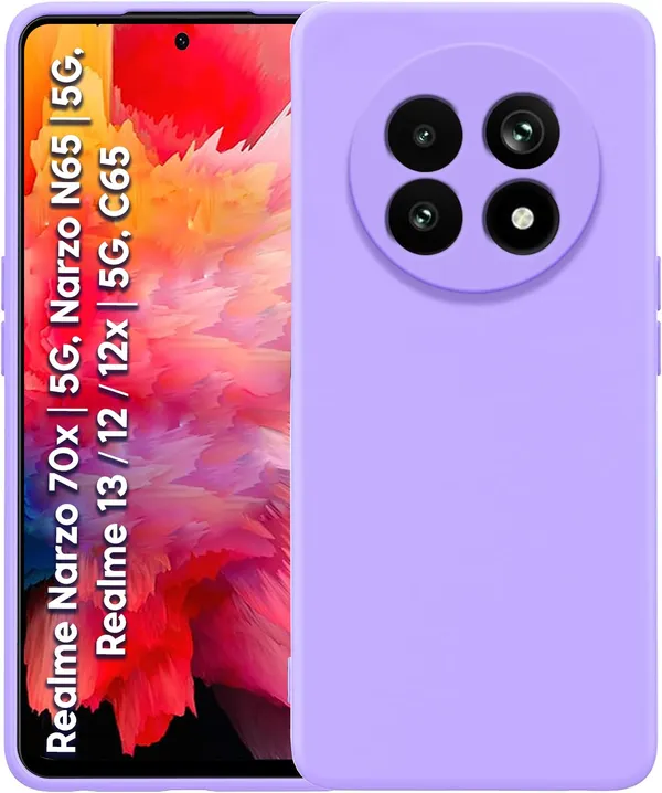 TRUEUPGRADE_Liquid_Silicone_Designed_Back_Case_Cover_for_Realme_Narzo_70x_5G_/_N65_/_Realme_13/12_/_12X_5G_/_C65_5G_|_Microfiber_Inside_|_Bumper_Back_Cover_Case_for_Realme_Narzo_70x_5G_-_Purple