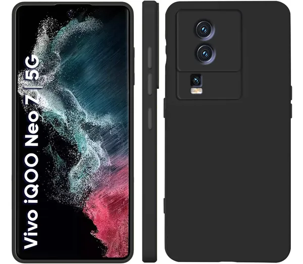 Iqoo_Neo_7_5G_Black_Silicone_Protective_Back_Case_Cover