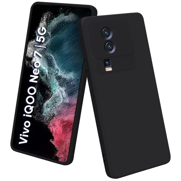 Iqoo_Neo_7_5G_Black_Silicone_Protective_Back_Case_Cover