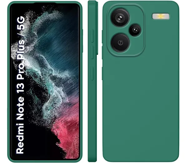 TRUEUPGRADE_Compatible_with_Mi_Redmi_Note_13_Pro_Plus_5G_Back_Cover_Case,_Liquid_Silicone_Cover,_Full_Body_Protective_Cover,_Shockproof,_Slim_Phone_Cover,_Anti-Scratch_Soft_Microfiber_Lining_-_Green