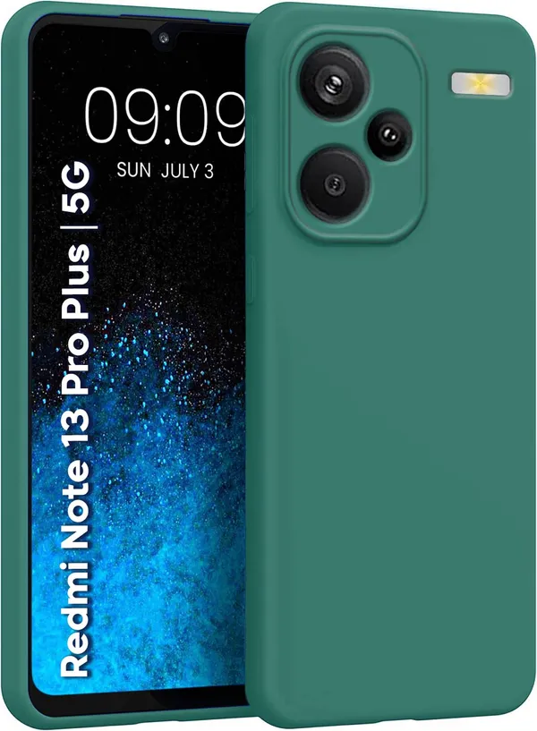 TRUEUPGRADE_Compatible_with_Mi_Redmi_Note_13_Pro_Plus_5G_Back_Cover_Case,_Liquid_Silicone_Cover,_Full_Body_Protective_Cover,_Shockproof,_Slim_Phone_Cover,_Anti-Scratch_Soft_Microfiber_Lining_-_Green
