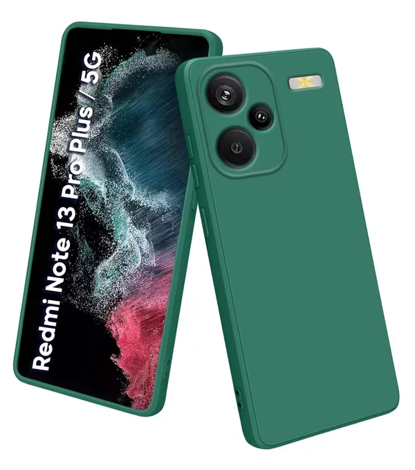 TRUEUPGRADE_Compatible_with_Mi_Redmi_Note_13_Pro_Plus_5G_Back_Cover_Case,_Liquid_Silicone_Cover,_Full_Body_Protective_Cover,_Shockproof,_Slim_Phone_Cover,_Anti-Scratch_Soft_Microfiber_Lining_-_Green