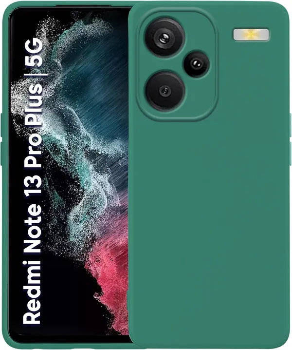 TRUEUPGRADE_Compatible_with_Mi_Redmi_Note_13_Pro_Plus_5G_Back_Cover_Case,_Liquid_Silicone_Cover,_Full_Body_Protective_Cover,_Shockproof,_Slim_Phone_Cover,_Anti-Scratch_Soft_Microfiber_Lining_-_Green